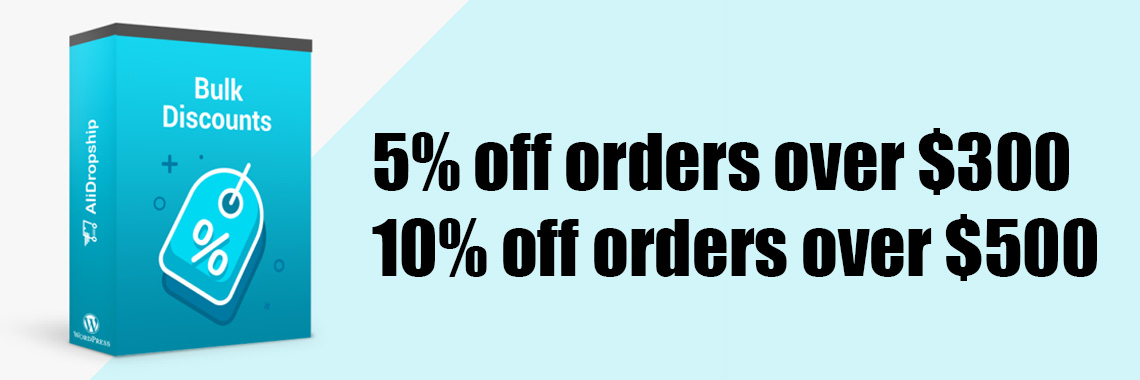 5% off orders over $300 & 10% off orders over $500